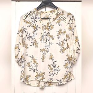 Maurices Cream and Yellow Floral Blouse